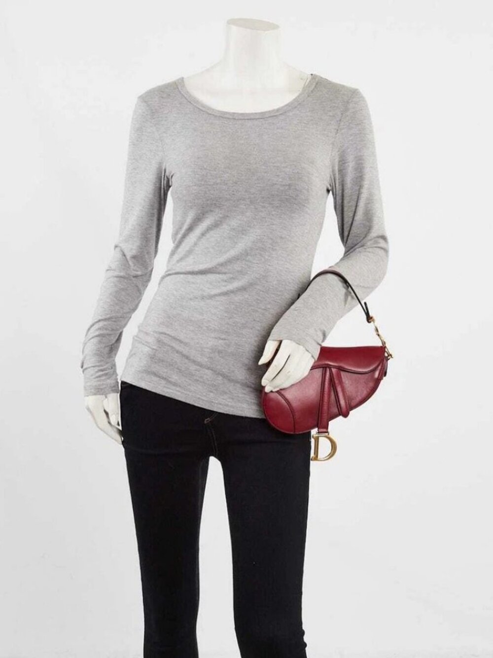 Christian Dior Red Smooth Leather Mini Saddle Bag